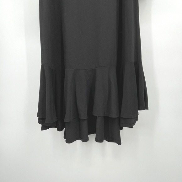 LuLaRoe Black Bell Sleeve Ruffle Hem Soft Knit Dress Womens Oversize Small - Picture 4 of 10